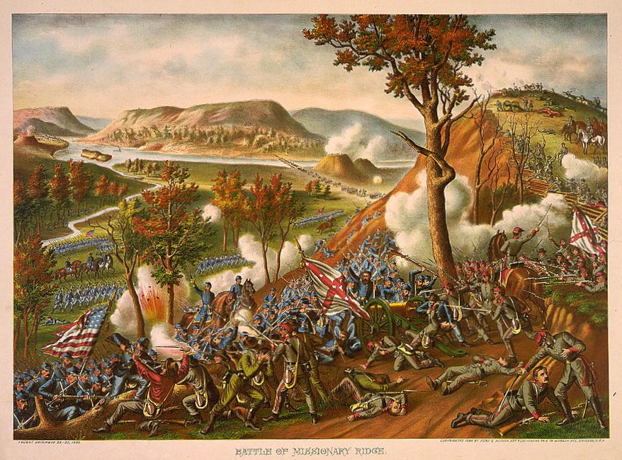 Lithograph of the Battle of Missionary Ridge, 1863