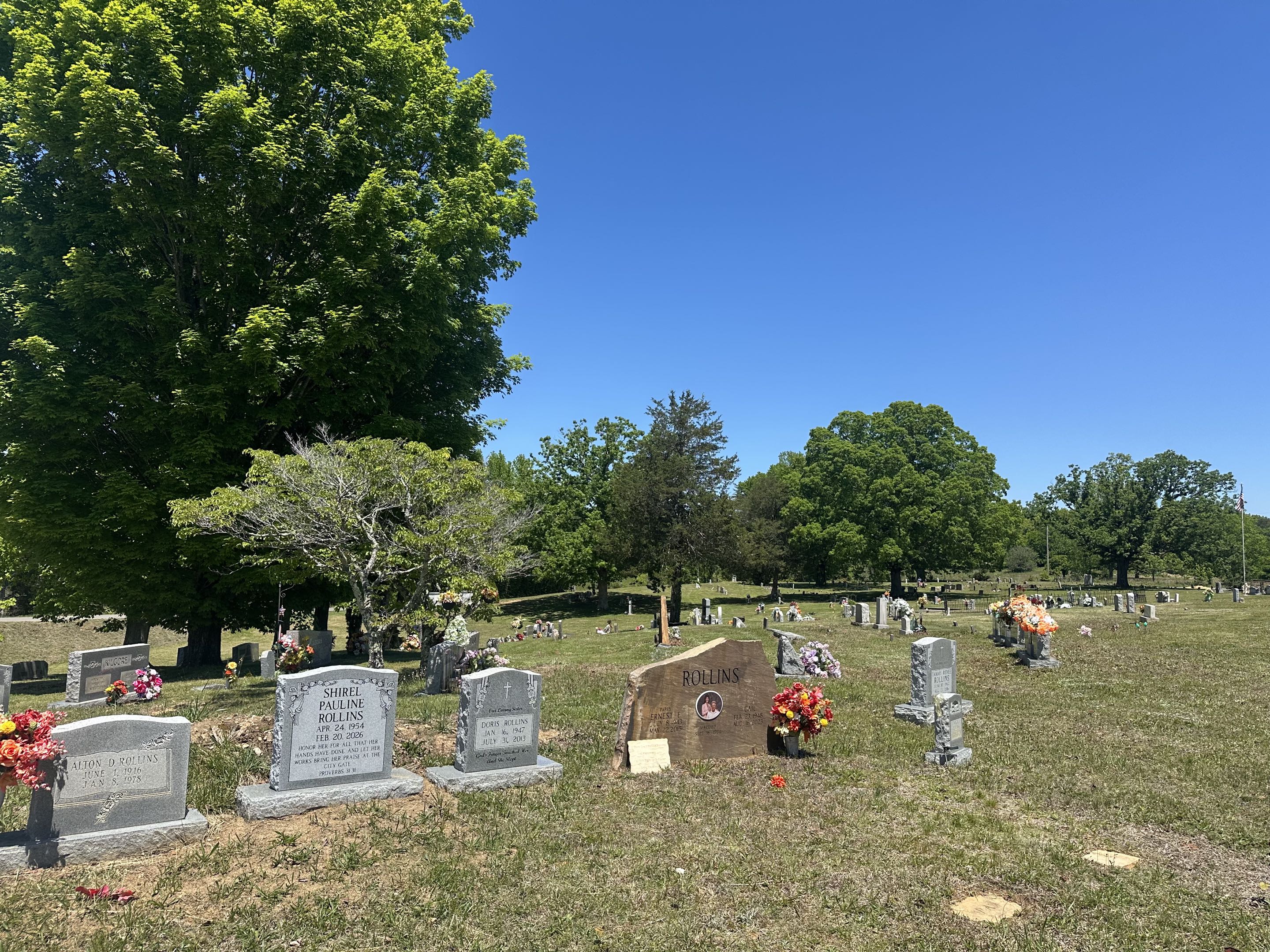 Headstones at Mount Olive Cemetery on the Cumberland Plateau